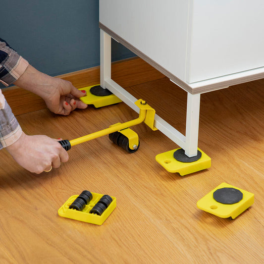 Kit Elevador de Muebles con Ruedas 5 Piezas